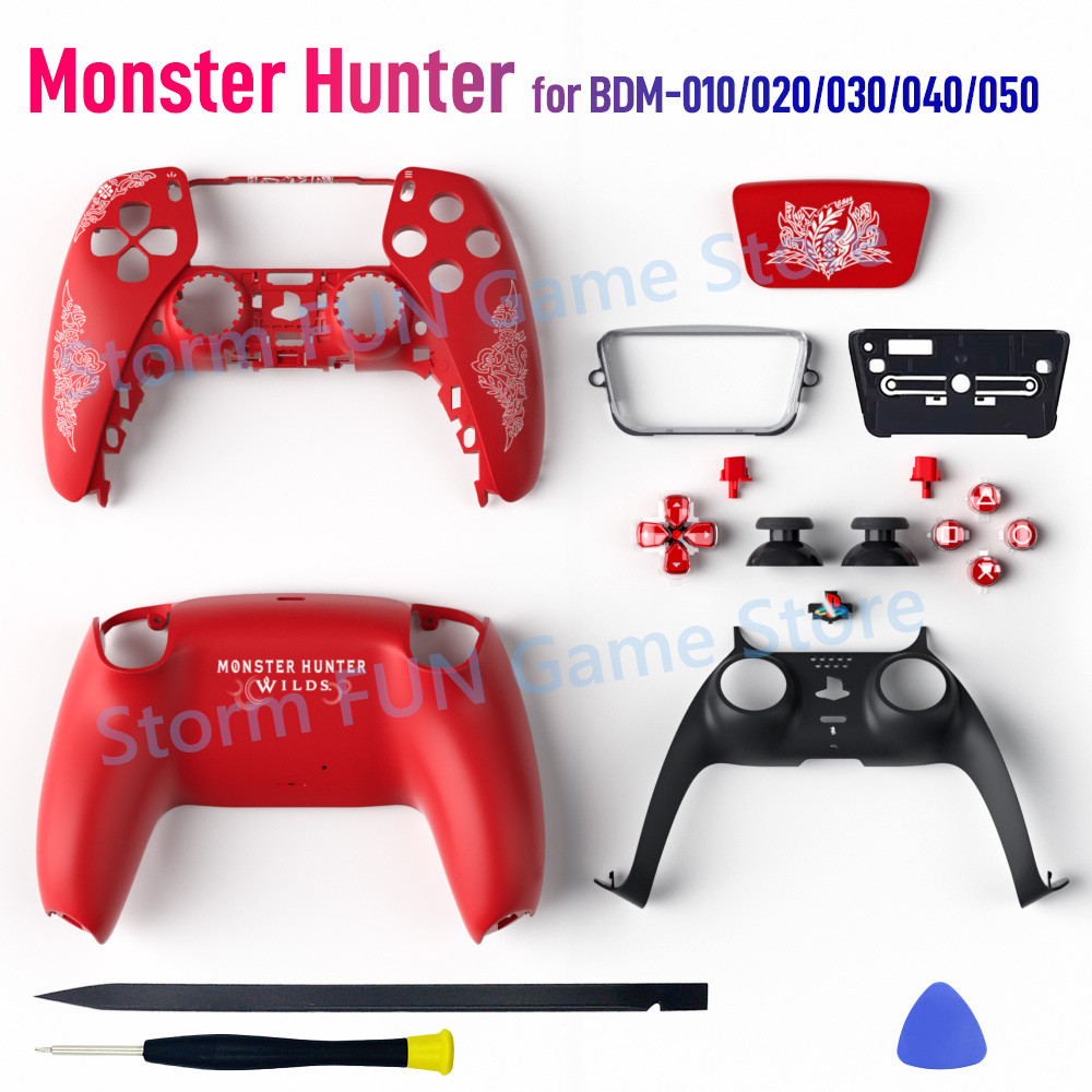 Limited Monster Hunter สําหรับ PS5 Controller Shell Cover Playstation 5 กรณีเปลี่ยนสถานีชาร์จ Fast Charging