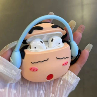 Crayon Shin Chan สวมใส่หูฟัง AirPodsPro2 กรณี AirPods 4/3/1/2 หูฟัง Apple ฝาครอบป้องกัน