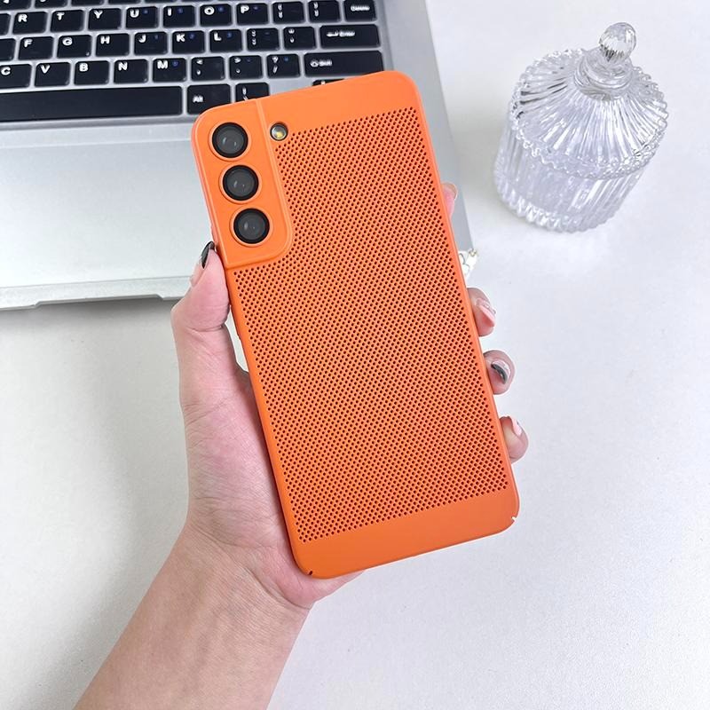 เคสโทรศัพท์ตาข่ายกระจายความร้อนพร้อมฟิล์มกันรอยเลนส์กล้องเหมาะสําหรับ Samsung Galaxy A04S A04E 13 14 23 24 33 34 52 53 54 73 4G 5G