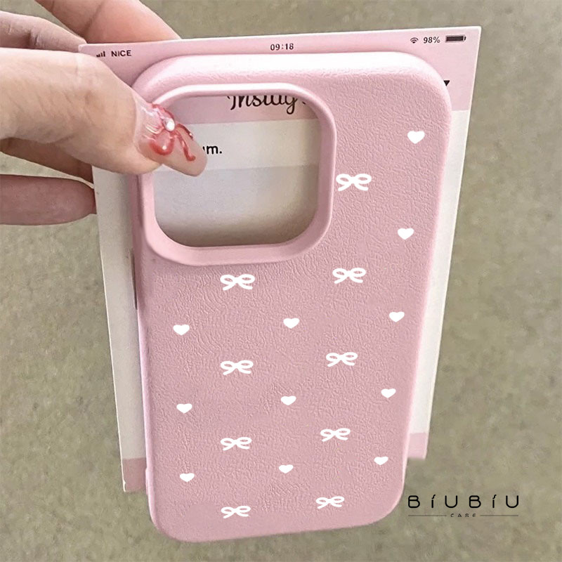 เข้ากันได้กับ iphone 16 Pro Max 15 Casing เชอรี่แดงน้อยและโบว์ 11 12 13 14 Pro 7 8 Plus X XR XS Max 