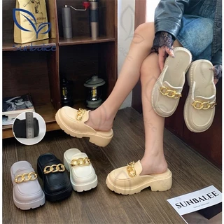 SHO-SUNX88🍄รองเท้าเสริมส้น สูง 7 cm. รองเท้าสไตล์เกาหลี แถมตัวติด ส้นสูงน่ารัก วัสดุยาง สีพื้นน่ารัก น้ำหนักเบาใส่สบาย🍄