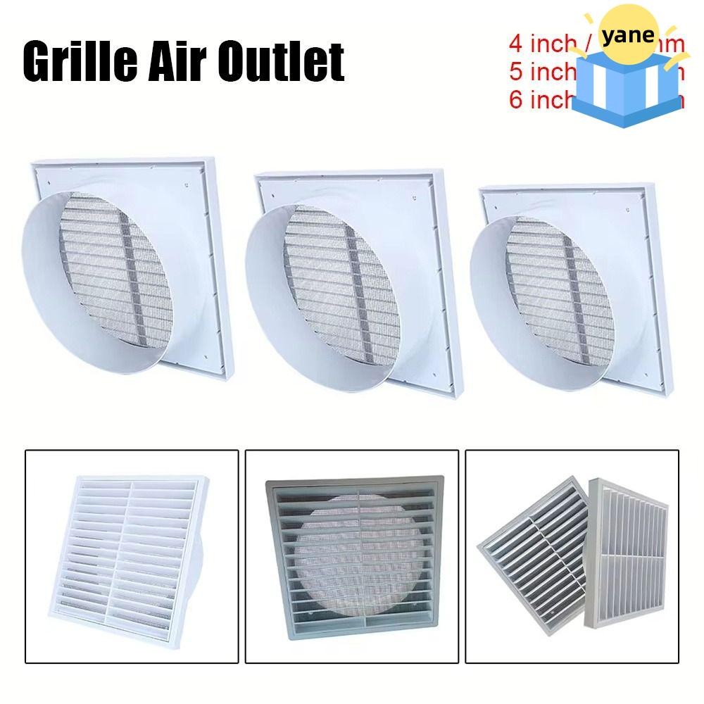 YANE 1 ชิ้น Fresh Air Exhaust Outlet, ตะแกรงพลาสติกฝาครอบกระจังหน้า Air Outlet, ผนังเพดานสีขาวท่อระบายอากาศเครื่องปรับอากาศ Outlet