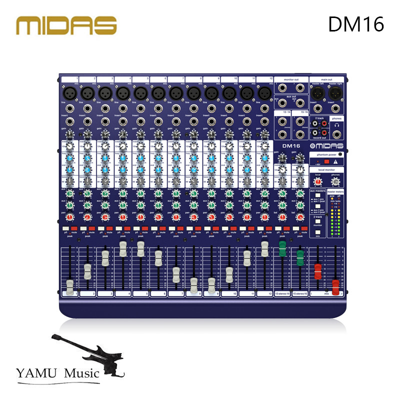 Midas DM16 16 Input Analogue Live และ Studio Mixer พร้อม MIDAS ไมโครโฟน Preamplifiers