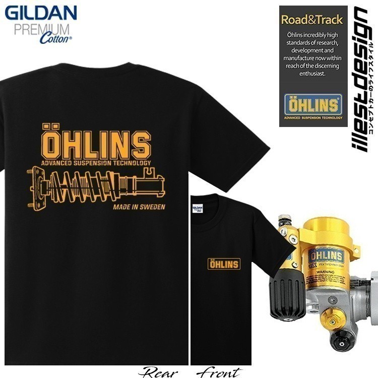 2025 fashion 23 SALE เสื้อยืด Moto: เสื้อยืดดีไซน์ช่วงล่าง Ohlins R15R25R6R1M CB150R600RR ZX10R1299S
