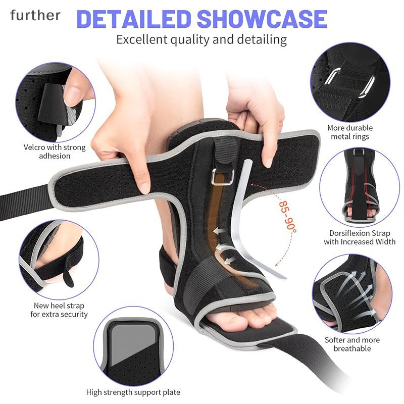 [further] Plantar Fasciitis Night Splint ฟองน้ําปรับ Padding ข้อเท้า Arch สนับสนุนยืด Boot Tendonitis บรรเทา Foot Drop Brace [TH]