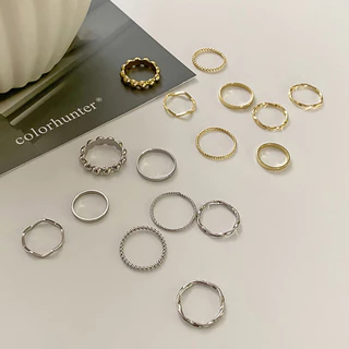 Simple Ring Female Personalized Cool Style Prime Ring 8 Pieces Set