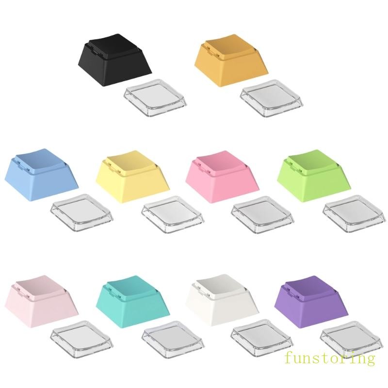 FUN 8 ชิ้น Cheey Profile PBT + PC Keycaps 1U ชุดปุ่มกดสําหรับคีย์บอร์ดเชิงกล Keycaps