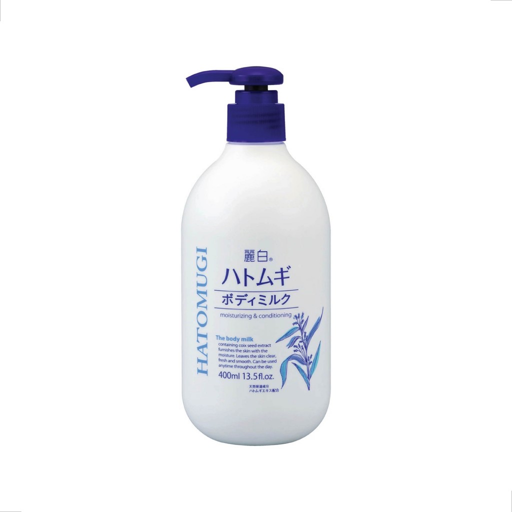 REIHAKU HATOMUGI MOISTURIZING & CONDITIONING BODY MILK 400 ml / โลชั่นน้ำนมบำรุงผิวกายจากลูกเดือย ให้ความชุ่มชื้น