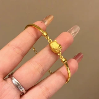 พร้อมส่ง สร้อยข้อมือ แมว 3D ไม่มีกระดิ่ง น่ารักและเบาหรูหรา เครื่องประดับ แฟชั่น ของขวัญวันเกิด สำหรับแฟนสาว