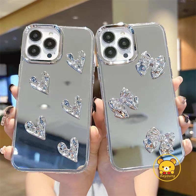 Insสไตล์หรูหราโบว์กระจกเคสโทรศัพท์สําหรับVivo Y93 Y93s Y91i Y91C Y37 Pro Y37M Y36T Y03 Y19 Y18 Y18E 