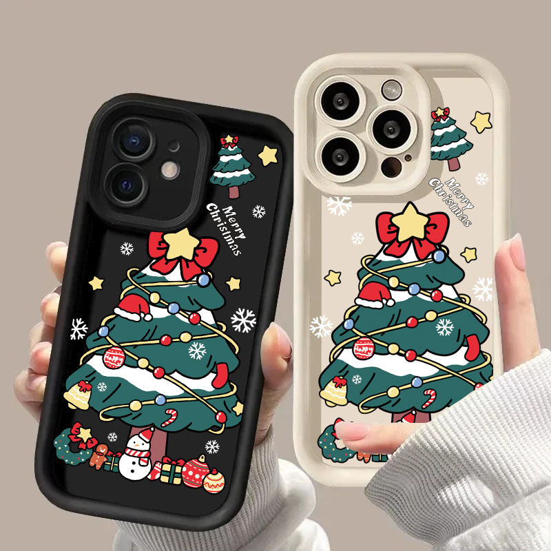 สําหรับ VIVO V40 V29 V30 Pro V25 V23 X100 V15 S1 V20 Pro V30E V27E V23E Y100 5G เคสโทรศัพท์ Christmas Tree Bell เทียนอินเทรนด์ซิลิโคนรูปแบบนุ่มป้องกันเต็มรูปแบบ