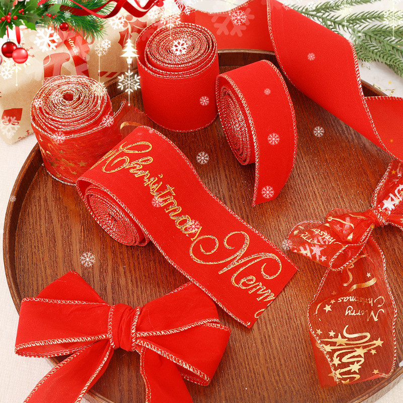สินค้าตกแต่งคริสต์มาส - ริบบิ้นต้นคริสต์มาส 2M - ของขวัญคริสต์มาส DIY ผ้า Swirl Ribbon - ตกแต่งต้นคริสต์มาสริบบิ้นตาข่าย - อุปกรณ์ตกแต่งงานแต่งงานคริสต์มาส Merry