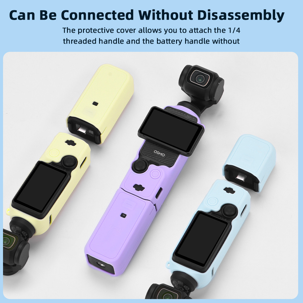 กล้องกีฬาซิลิโคนสําหรับ DJI Osmo Pocket 3 body ฝาครอบซิลิโคนฝาครอบป้องกันเลนส์จอแสดงผลฝาครอบแรเงาอุปกรณ์เสริม Osmo Pocket 3 shell