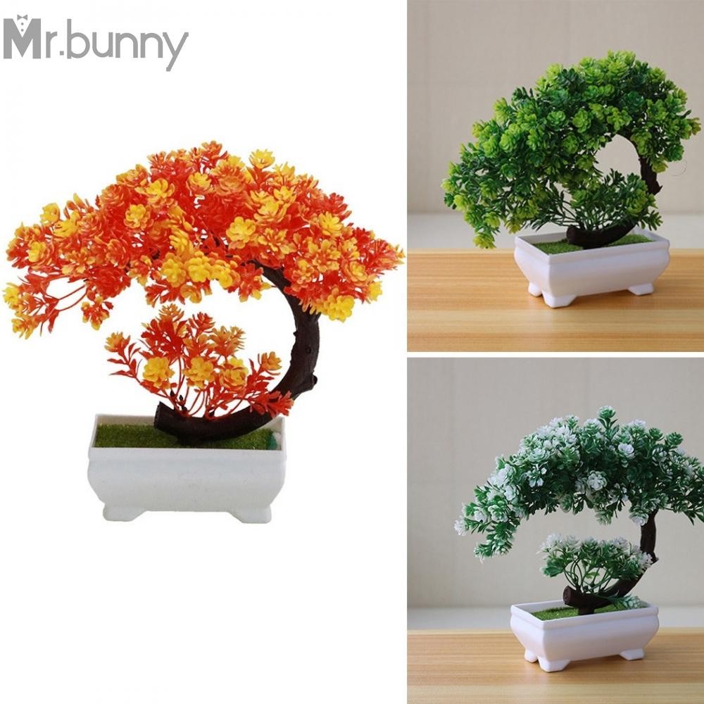 MRBUNNY#Artificial Simulation Bonsai Fake Flower In Pot Ball Tree Plant Table Home Decor