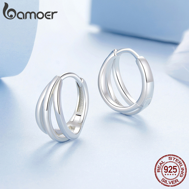 Bamoer حلق حلقي متعدد الطبقات فضة 925 — صورة 2