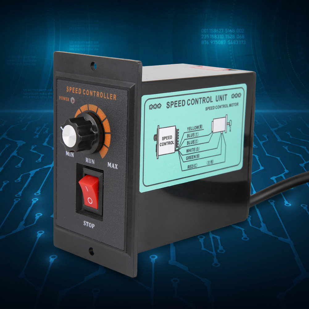 เครื่องควบคุมความเร็วมอเตอร์ AC 220V 50/60Hz ตัวควบคุมไฟฟ้าเฟสเดียว