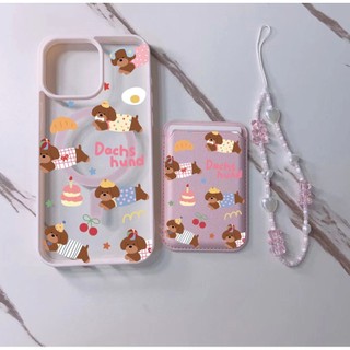 3pc สีน้ําตาลสัตว์เลี้ยงสุนัขรูปแบบปลอกเหมาะสําหรับ Iphone 11promax 16pro 16promax X XR XSMAX 12 13 14 15 pro max ผู้หญิงปลอกปกหลัง 14promax 15plus