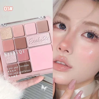 อายแชโดว์พาเลท 12 สีสีชมพูติดทนนาน Glitter Matte Eyeshadow Palette Shimmer Makeup