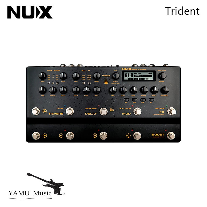 NUX Trident NME-5 กีตาร์พร้อมแอมป์, IR Loader, FX และ Kase Looper สีดํา NME 5 Trident