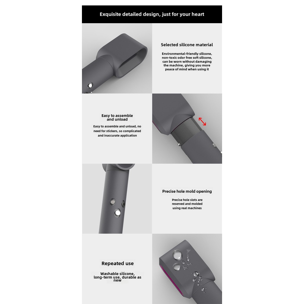 ฝาครอบซิลิโคน เข้ากันได้กับฝาครอบเหล็กดัดผม Dyson Airwrap, ฝาครอบป้องกันเหล็กดัดผมแบบพกพาสําหรับเดินทาง - รูปที่ 6