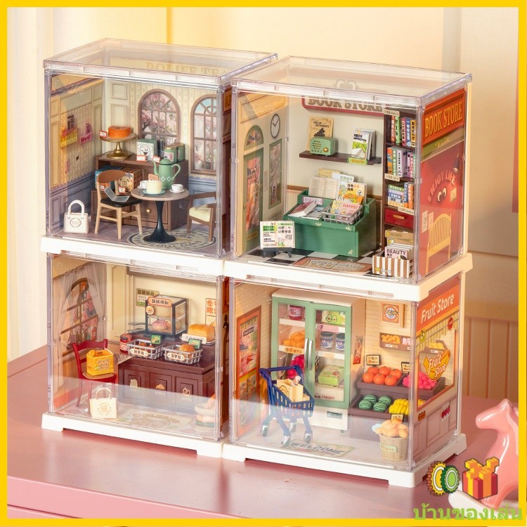 ข้อเสนอสุดฮอต rolife Ruolai Super World minidiy กระท่อมแฮนด์เมดมินิโมเดลประกอบของขวัญเด็ก
