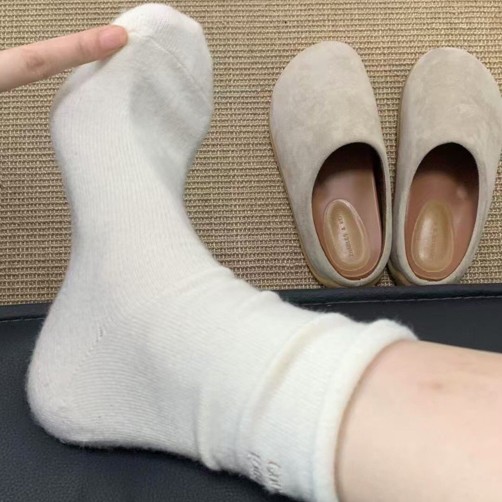 ฤดูใบไม้ร่วงฤดูหนาว Curling Wool goodluck Letter เย็บปักถักร้อยหญิง Mid-Tube หนา Warm Soft Waxy Pile - รูปที่ 2