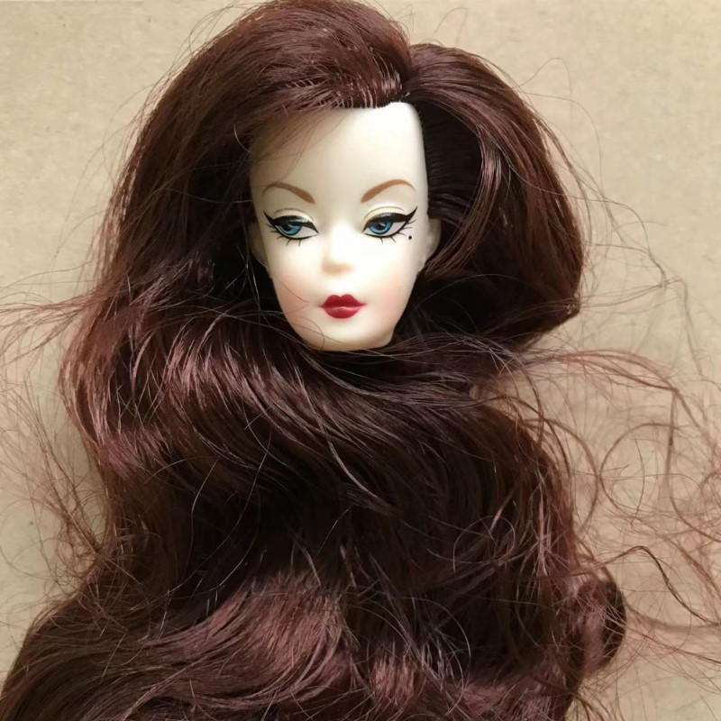 1 ชิ้นหัวยาว ขด ผม 1/6 ตุ๊กตาชิ้นส่วนสาวคอลเลกชันของขวัญตัวเลข ทําเอง ตุ๊กตาอุปกรณ์เสริม