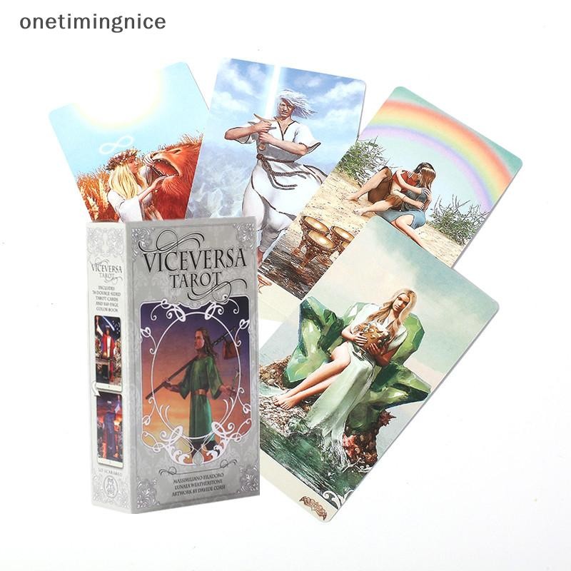 Onetimingnice 78 ชิ้น Vice Versa Tarot Kit ไพ่ทาโรต์ Oracle Deck Family Party Board Game ปล่อยมันดี