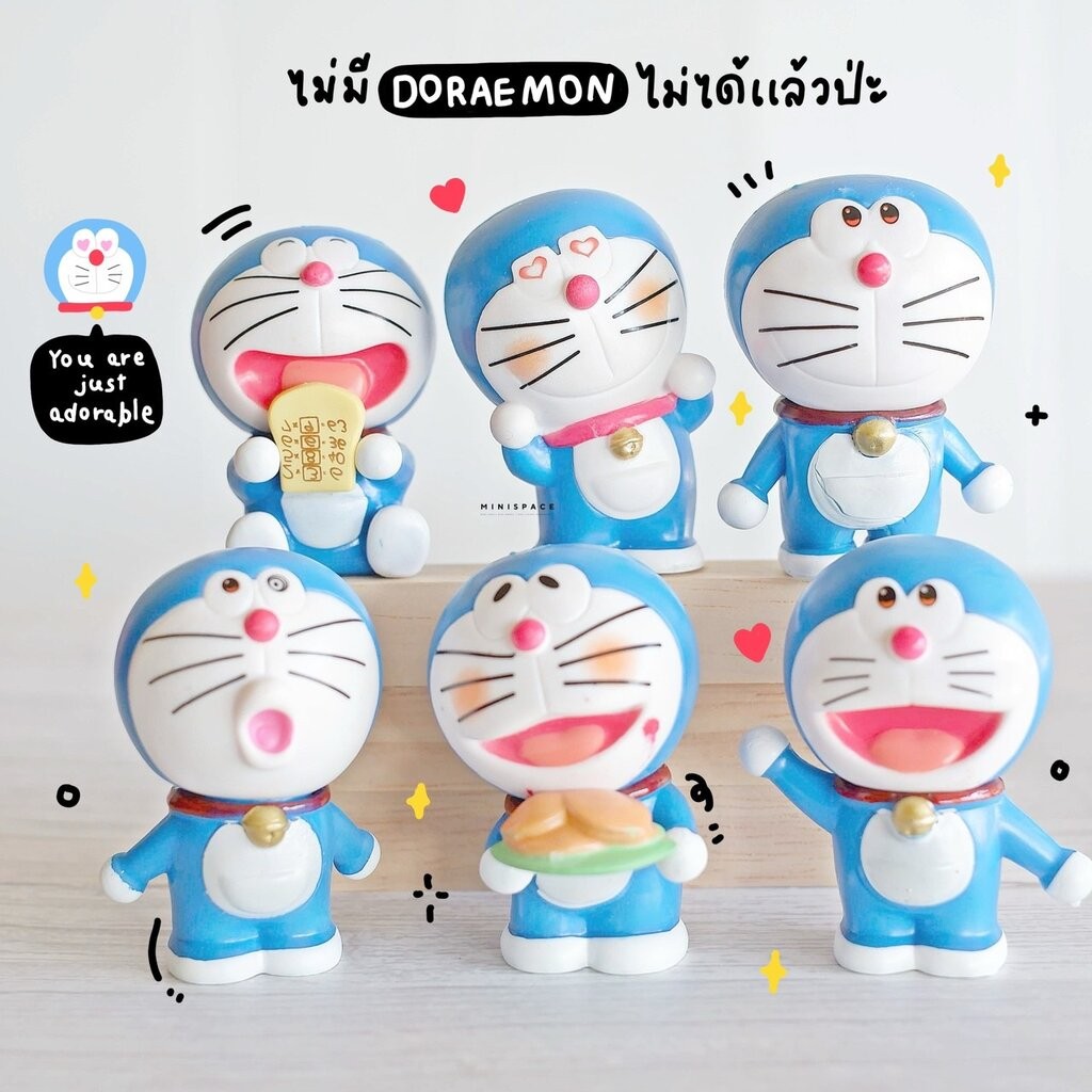 โมเดลโดราเอมอน 6 แบบ กับขนม (ชุด 6 แบบ) MS5932 ตุ๊กตาจิ๋ว โมเดลจิ๋ว ฟิกเกอร์ ตุ๊กตาตกแต่ง แต่งสวน งานDIY