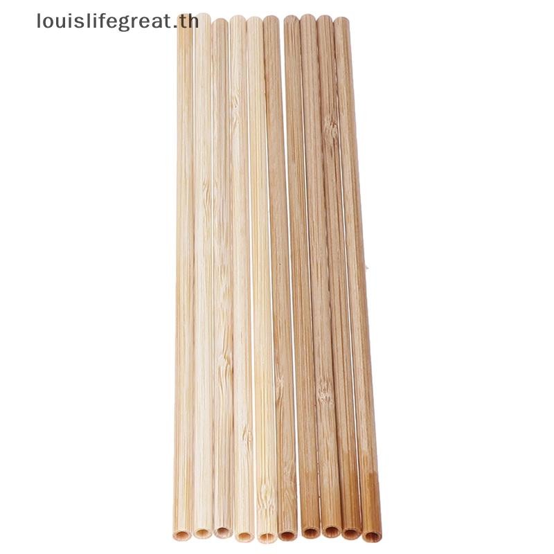 Louislifegreat หลอดดื่มไม้ไผ่ 5 ชิ้นเป็นมิตรกับสิ่งแวดล้อมของใช้ในครัวเรือนหลอดใหม่ - รูปที่ 3