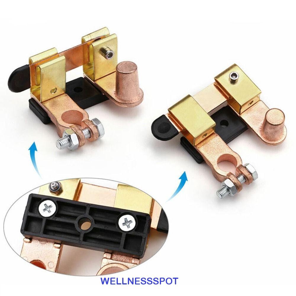 Wellnessspot สวิตช์ตัดการเชื่อมต่อแบตเตอรี่, 12V/24V Quick Cut-Off Isolator Power Cut Off Switch, ป้องกันการรั่วไหลสวิทช์ป้องกันทองเหลืองแบตเตอรี่รถยนต์ Terminal Link Switch