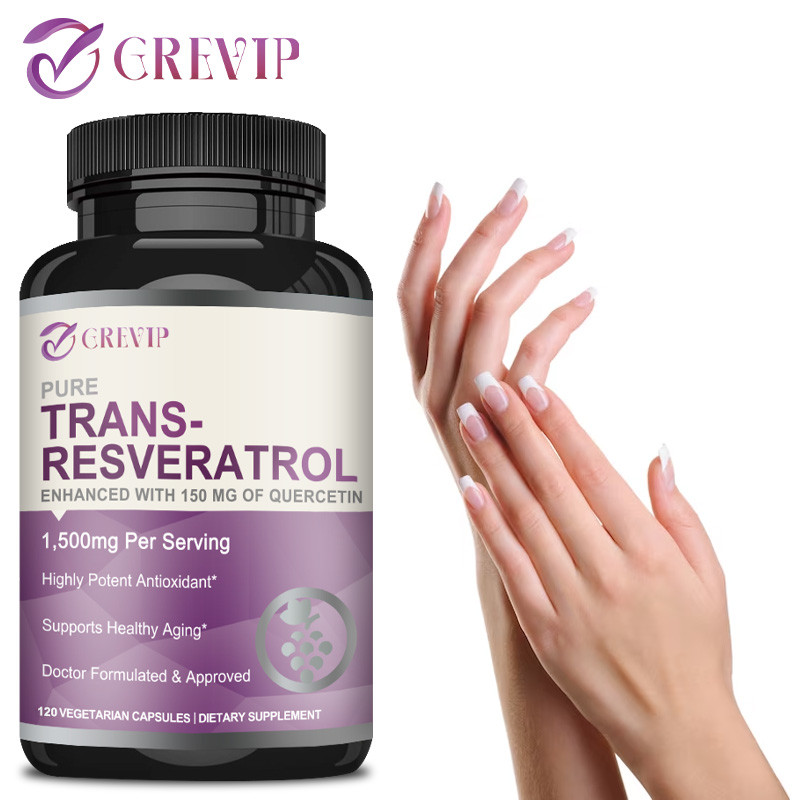 Greep Trans-Resveratrol 1500mg - Quercetin - Anti-Inflammatory, 30/60/120 แคปซูล