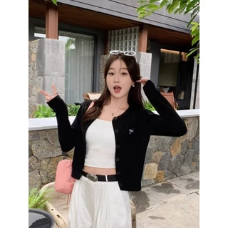 🎀Yummy Shop🎀【เสื้อคาร์ดิแกนไหมพรมแขนยาว】ชุดตรุษจีนผู้หญิง กระดุมหน้า ปักโบว์แต่งหน้าอก เสื้อแฟชั่นผู้หญิง ‘Z-YX12