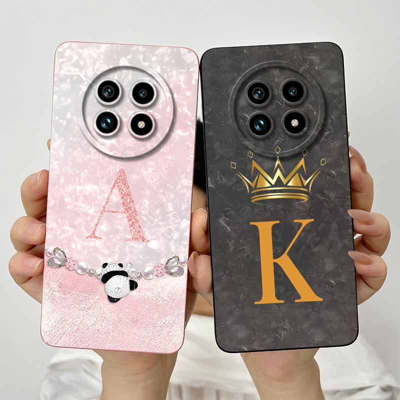 สําหรับrealme 13 Pro + 5G 2024 แฟชั่นมงกุฎตัวอักษรปลอกสําหรับRealme 13Pro 13Pro + 13 Pro Plus 5Gกล้องShcokproofเคสโทรศัพท์นุ่มปกหลัง