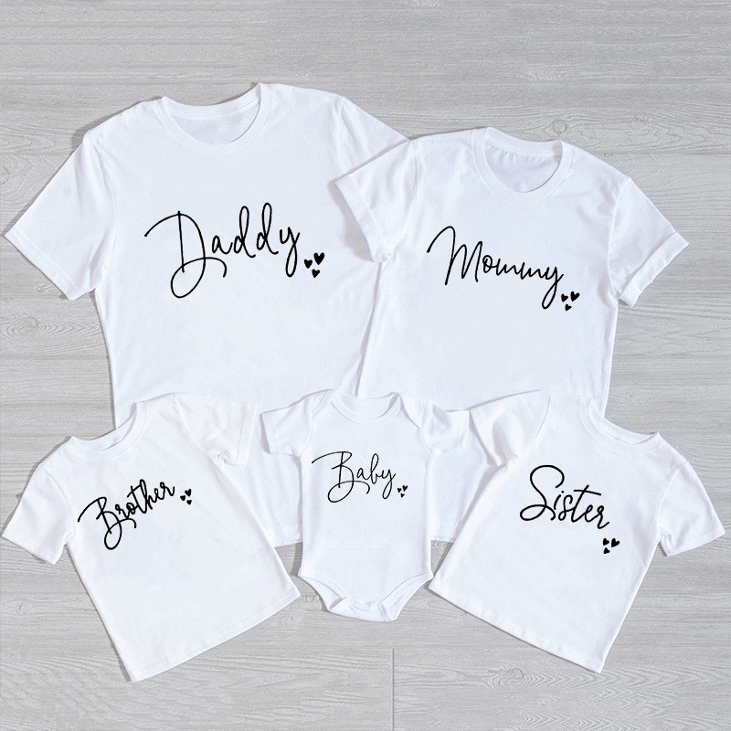 เสื้อยืด พิมพ์ลาย Daddy Mommy Brother Sister แฟชั่นฤดูร้อน สําหรับครอบครัว