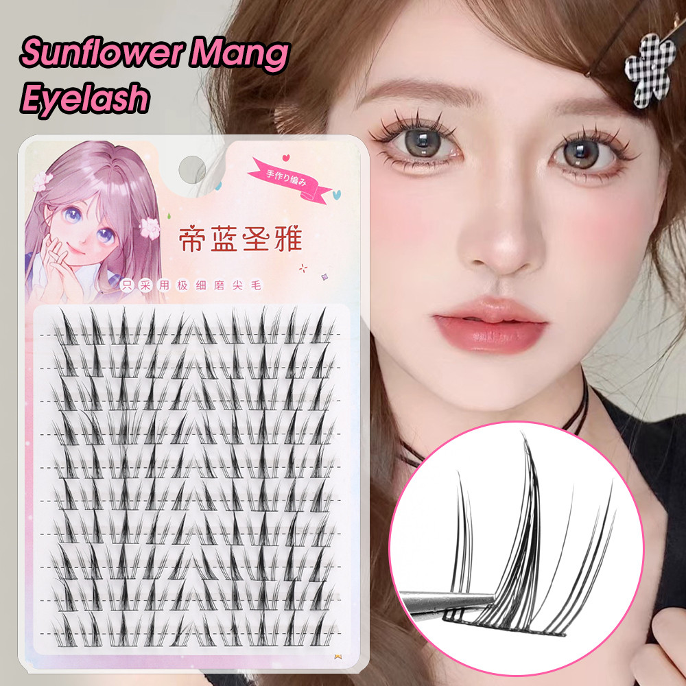 ขนตาปลอม - อะนิเมะดอกทานตะวัน Upper Eyes Lash Clusters - DIY Eyes Lashes Extension - Handmade, Natural Effect, ยาว, Fluffy - Eyes แต่งหน้า - Make Up เครื่องมือ