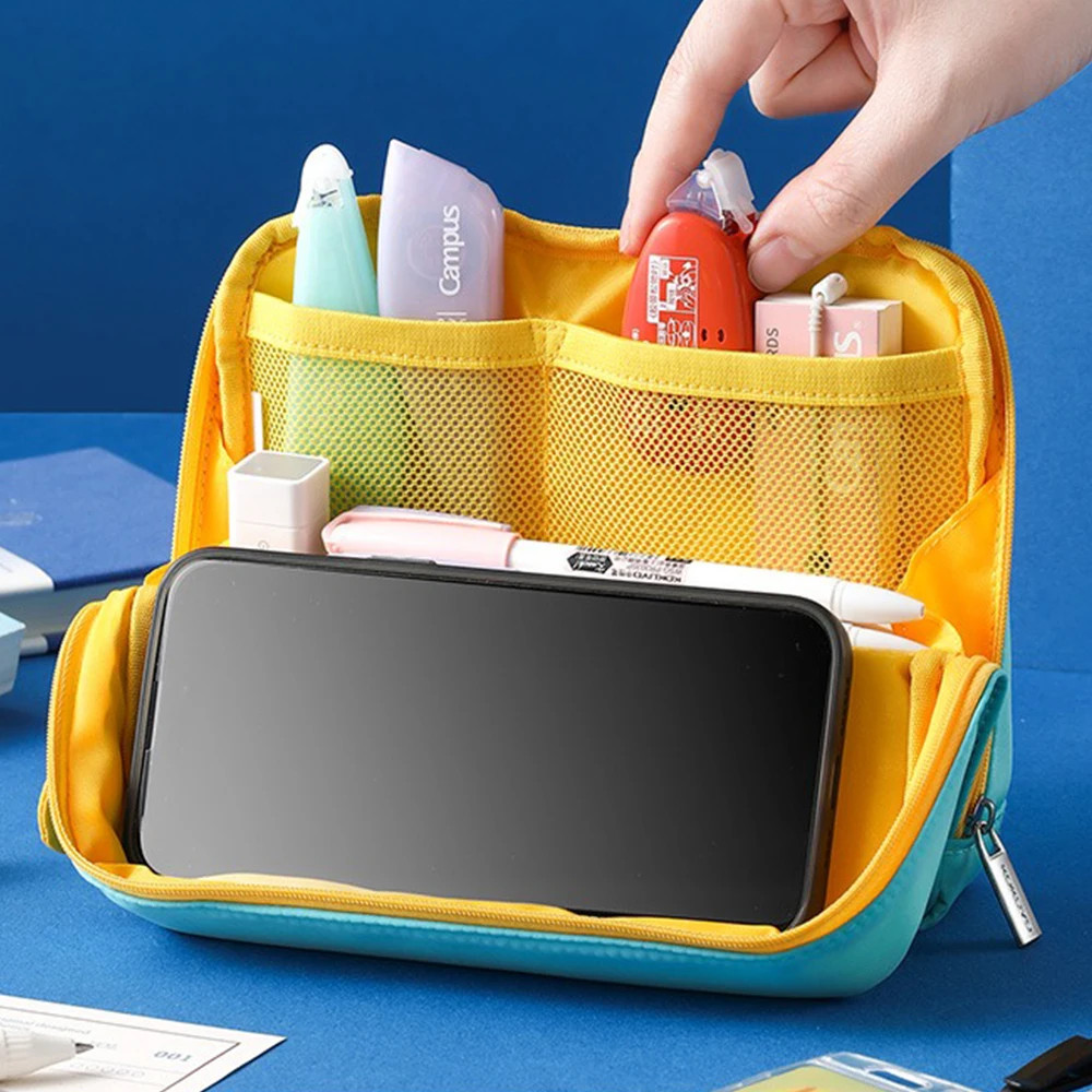 ญี่ปุ่นโคคูโยกรณีดินสอวิทยาเขตจํากัดความจุขนาดใหญ่โต๊ะยืนอเนกประสงค์ถุงเก็บน่ารักที่เรียบง่ายนักเรียนเครื่องเขียน โจ621 - รูปที่ 2