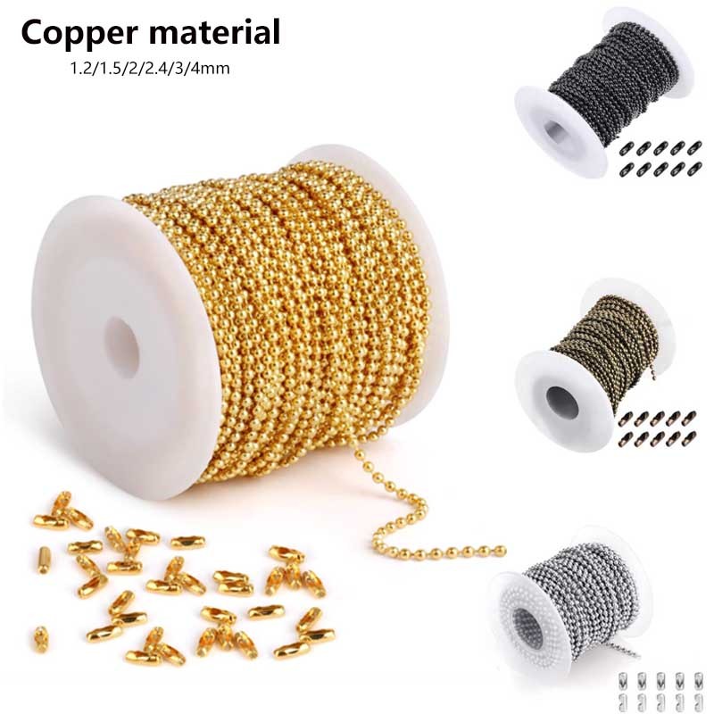 5m/lot silver gold black copper metal ball bead chain is used for DIY necklace jewelry making accessories