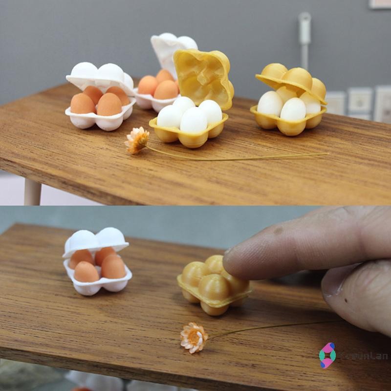 Yosunlan] 1:12 ตุ๊กตาจําลองถาดไข่กล่องไข่ไข่ตุ๊กตาห้องครัวอาหารตกแต่ง Miniature Life ฉากอุปกรณ์เสริมใหม่ - รูปที่ 3