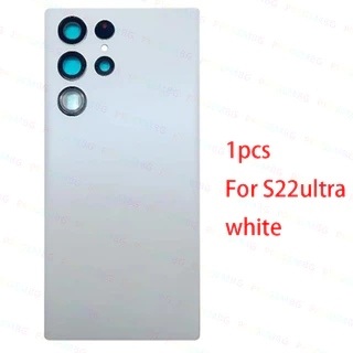 เปลี่ยนกระจกด้านหลังสําหรับ Samsung Galaxy S22 Ultra S908 S22Ultra ฝาครอบแบตเตอรี่ด้านหลังประตูเลนส์กล้อง