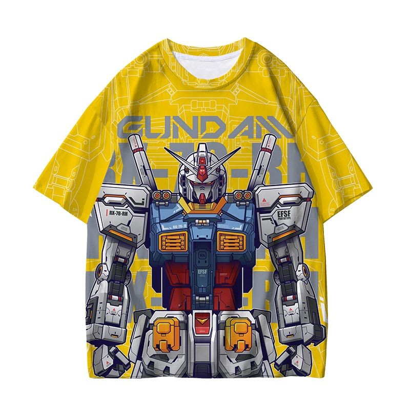 Mobile Suit Gundam เสื้อยืด Federation Devil เสื้อยืดแขนสั้นผู้ชายเสื้อผ้าอนิเมะ - รูปที่ 3