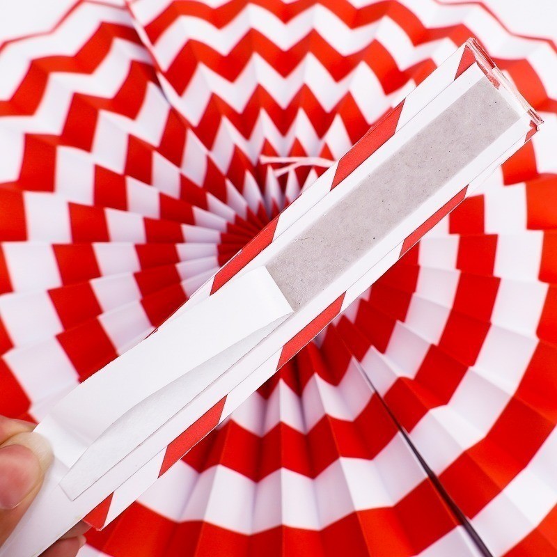 6 ชิ้น/เซ็ตปีใหม่สีแดงพับกระดาษพัดลม-บ้านเทศกาลฤดูใบไม้ผลิพรรคแฟนดอกไม้ตกแต่งจี้-ผนังพื้นหลังเครื่องประดับ - รูปที่ 7