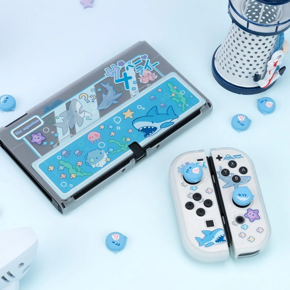 Shark Thumbstick Caps JoyCon Thumb Grip Caps สําหรับ Nintendo Switch & Switch Oled / Lite Controller ฝาครอบ NS จอยสติ๊กกรณี