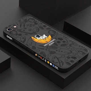 เคส iPhone 7 / 8/ SE 2020 / SE 2022 สีพื้น iPhone 8 ภาพประกอบอวกาศ เคสโทรศัพท์นักบินอวกาศ XTKR