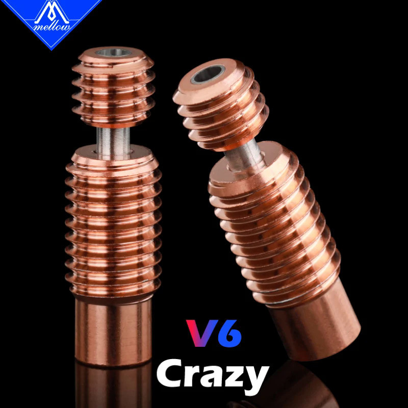 Mellow NF V6 Crazy Heat Break Copper & Stainless Steel 3D Printer parts Nozzle Throat For 1.75mm  V6