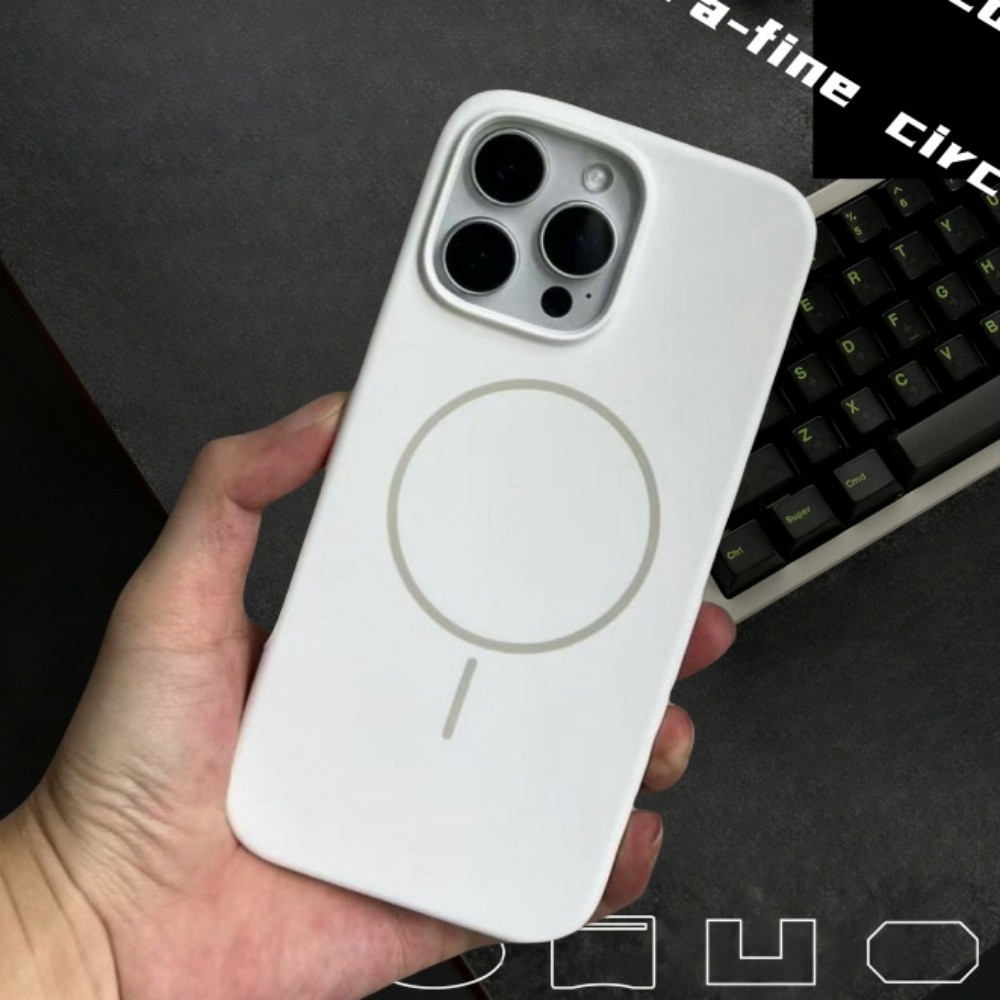 คุณภาพสูง Ultra Thin Liquid ซิลิโคนชาร์จแม่เหล็กเคสโทรศัพท์สําหรับ iPhone 11 12 13 14 15 16 Pro Max Plus Anti ลายนิ้วมือกันกระแทกปลอก Matte ภายใน Flannel กลับ Cov