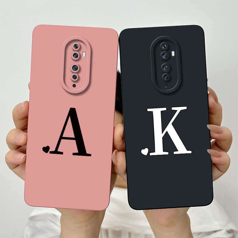 สําหรับ OPPO Reno2 F / Reno2 Z / Reno2 น่ารักตัวอักษรเริ่มต้นเลนส์ป้องกันกรณีกันกระแทก Reno 2 2F 2Z ซิลิโคนอ่อนนุ่มปลอกโทรศัพท์
