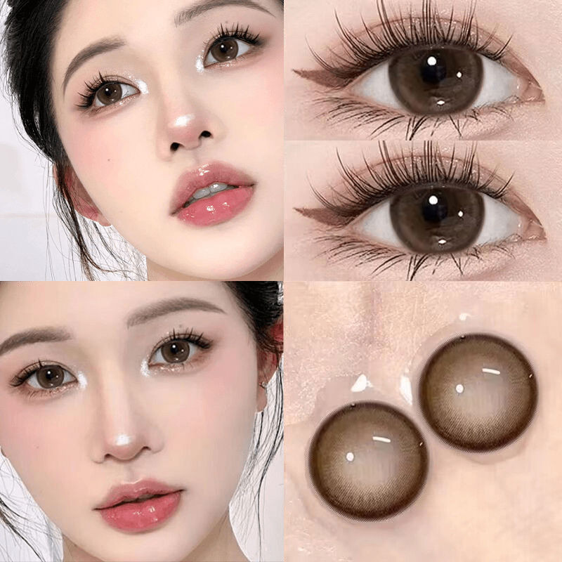 （COD）【-100~-600】 คอนแทคเลนส์สี 1 คู่  คอนแทคเลนส์สายตาสั้น  คอนแทคเลนส์ คอนเทค เลนส์ คอนแทคเลนส์ brown 14.0mm/14.5mm YXPDD015 ราคา ถูกที่สุด ดีลบีเคเค แกลเลอรีภาพที่ 2