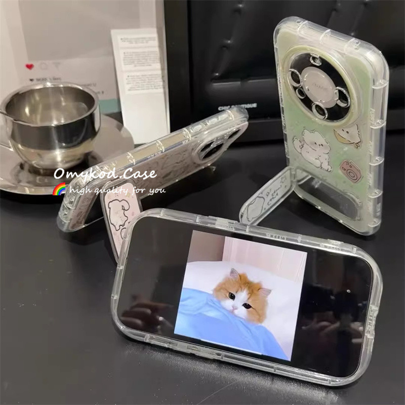Insน่ารักpuppy CatกระจกBracketปลอกสําหรับiPhone 11 16 15 14 13 12 Pro Max 7 8Plus X XR XS Max Insกระจกเคสโทรศัพท์+Lanyard Anti Drop Cover ราคา ถูกที่สุด ดีลบีเคเค แกลเลอรีภาพที่ 3