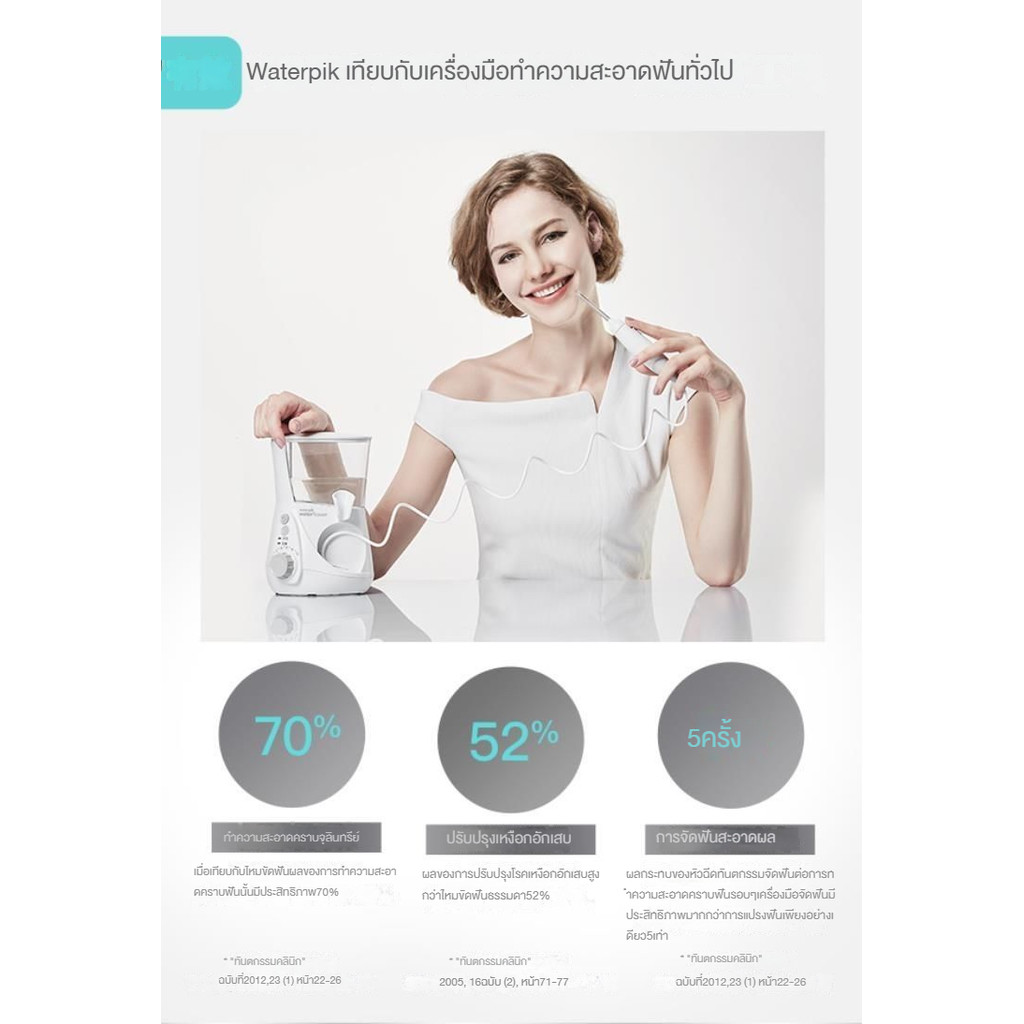 Waterpik WP660 ไหมขัดฟันไฟฟ้า 7 หัวสเปรย์ทําความสะอาดช่องปากดูแลหมากฝรั่ง 10 ระดับการปรับ